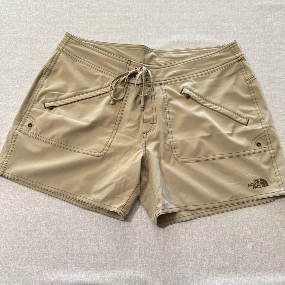 The‎ North Face Shorts Womens 12 Beige Microfiber Stretch Drawstring Hiking